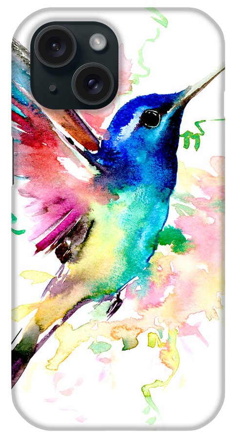 Halloween iPhone Case featuring the painting Flying Hummingbird #1 by Suren Nersisyan