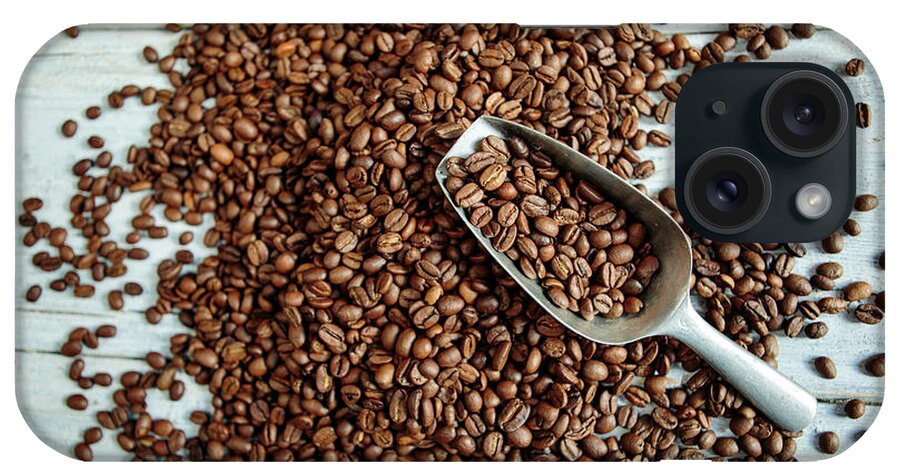 Coffee iPhone Case featuring the photograph Fresh Roasted Coffe Beans #1 by Nailia Schwarz