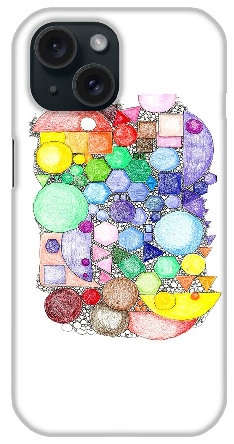 Circles iPhone Case featuring the mixed media Geometry by Ruth Dailey