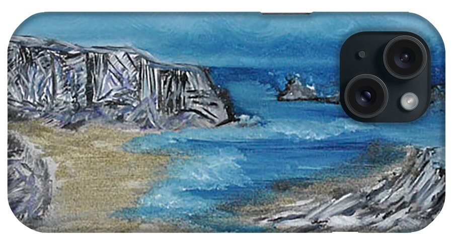 Landscape iPhone Case featuring the painting Gold Cove by Suzanne Surber