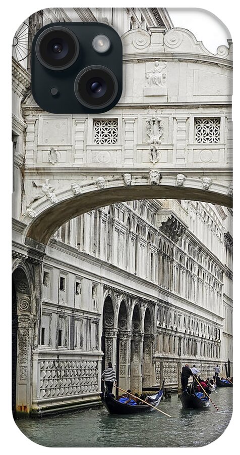 Rio Di Palazzo iPhone Case featuring the photograph Gondolas Going Under The Bridge Of Sighs In Venice Italy #3 by Rick Rosenshein