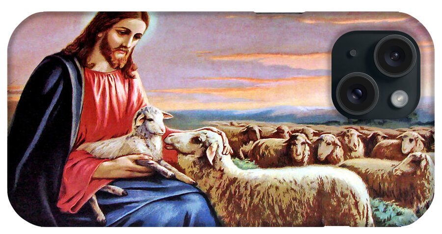 Good Shepherd iPhone Case featuring the painting Good Shepherd #2 by Munir Alawi