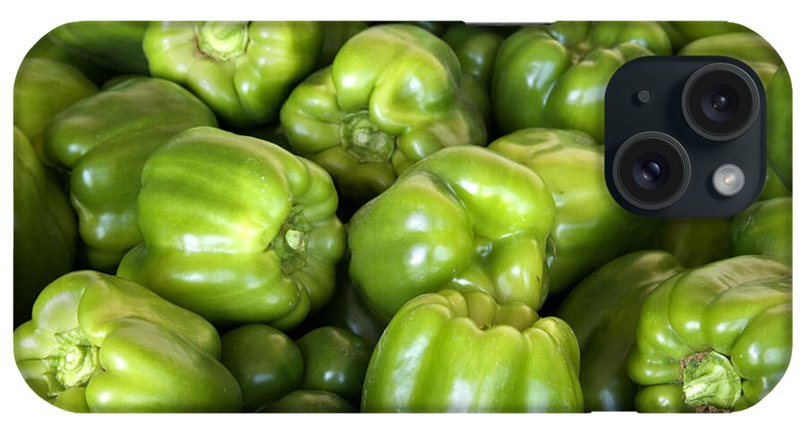 Sweet Bell Peppers iPhone Case featuring the photograph Green Bell Peppers #1 by Inga Spence