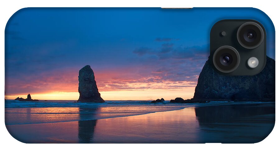 Haystack Rock iPhone Case featuring the photograph Haystack Rock #1 by Jerry Cahill