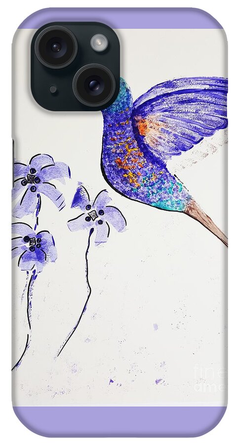 Hummingbird iPhone Case featuring the painting Hummingbird #1 by Jasna Gopic