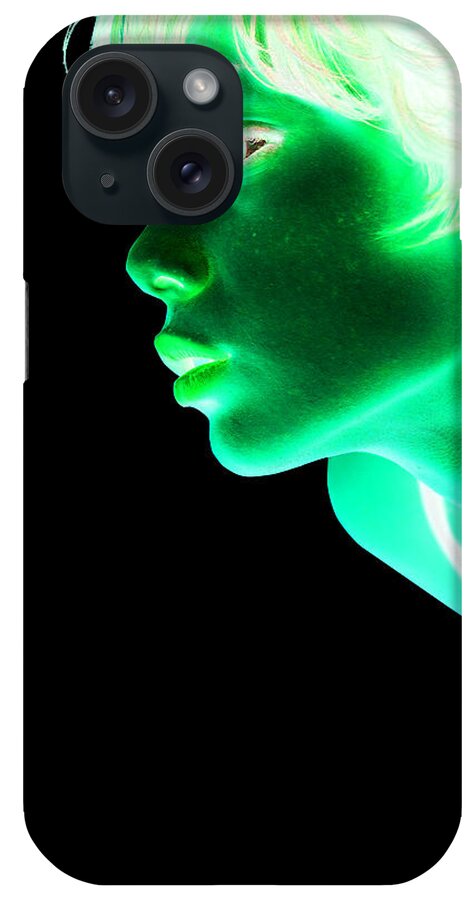 'visual Art Pop' Collection By Serge Averbukh iPhone Case featuring the photograph Inverted Realities - Green #1 by Serge Averbukh