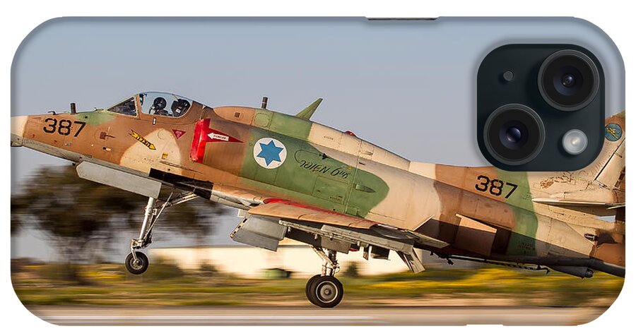 A-4 iPhone Case featuring the photograph Israel Air Force A-4 skyhawk #1 by Nir Ben-Yosef