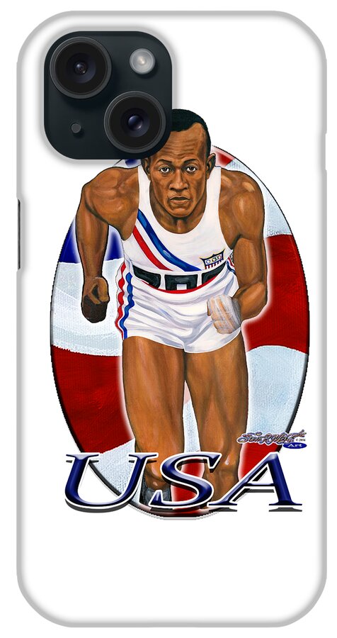 Jesse Owens iPhone Case featuring the painting Jesse #1 by Steve R Allen