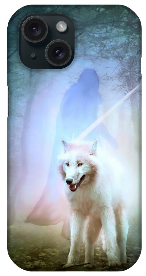 Jon Snow And Ghost iPhone Case featuring the digital art Jon Snow and Ghost - Game of thrones #1 by Lilia S