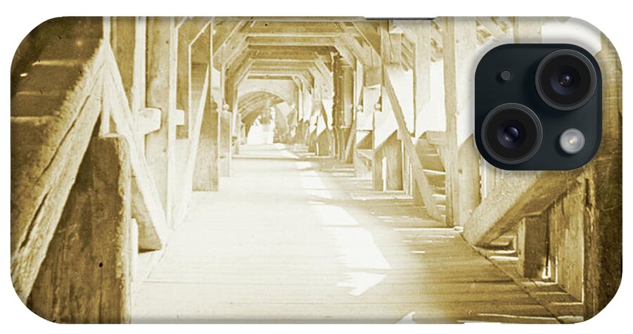Kapell iPhone Case featuring the photograph Kapell Bridge, Lucerne, Switzerland, 1903, Vintage, Photograph #1 by A Macarthur Gurmankin