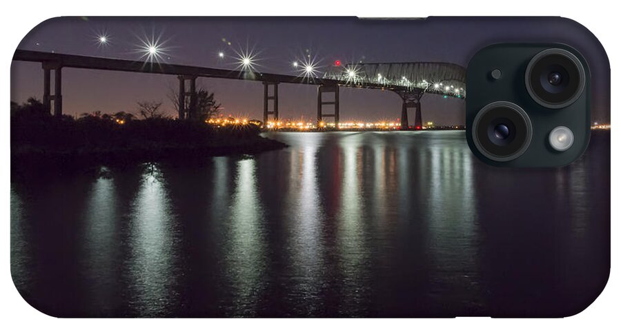 2d iPhone Case featuring the photograph Key Bridge At Night #1 by Brian Wallace