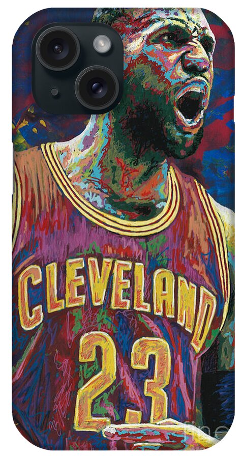 Lebron James iPhone Case featuring the painting Lebron #2 by Maria Arango