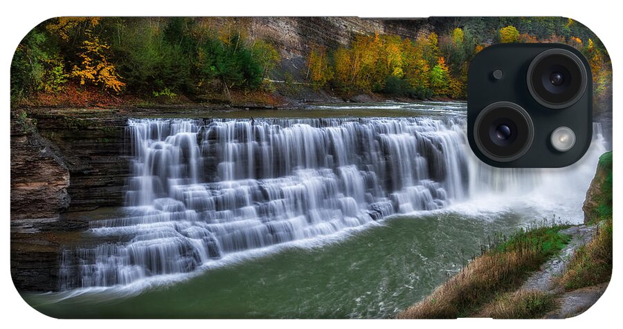 Fall iPhone Case featuring the photograph Letchworth Lower Falls #1 by Mark Papke