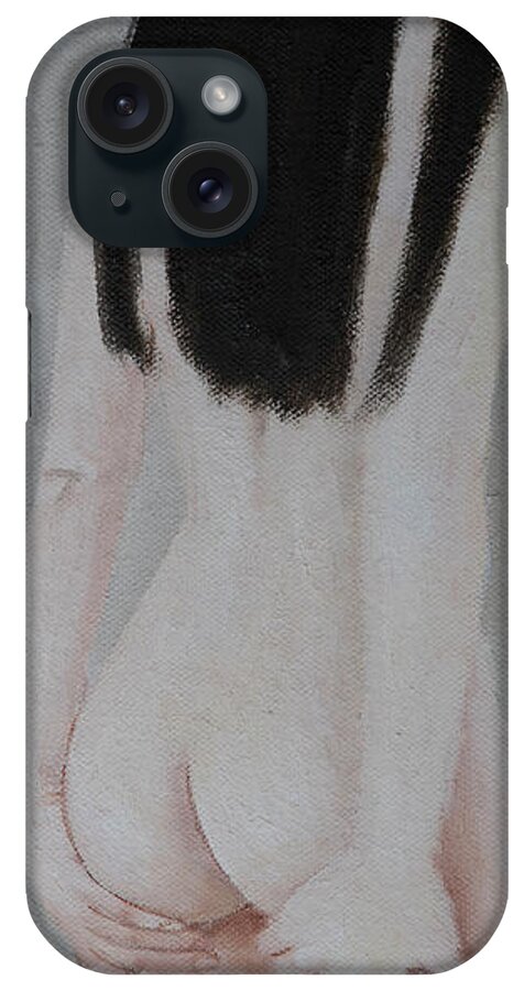 Nude iPhone Case featuring the painting Long Hair #1 by Masami IIDA