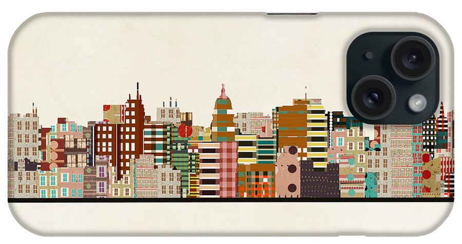 Madison iPhone Case featuring the painting Madison Skyline #1 by Bri Buckley