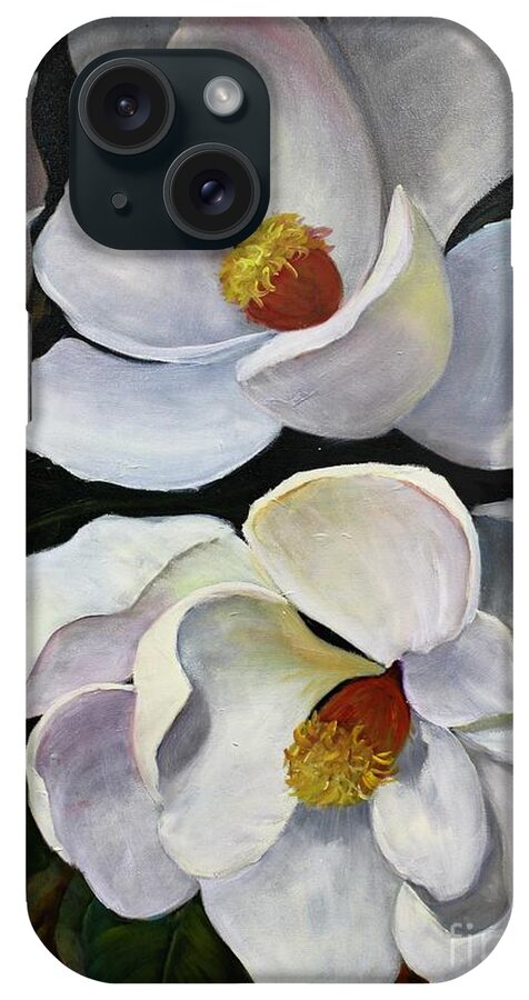 Magnolias iPhone Case featuring the painting Magnolias #1 by Barbara Haviland