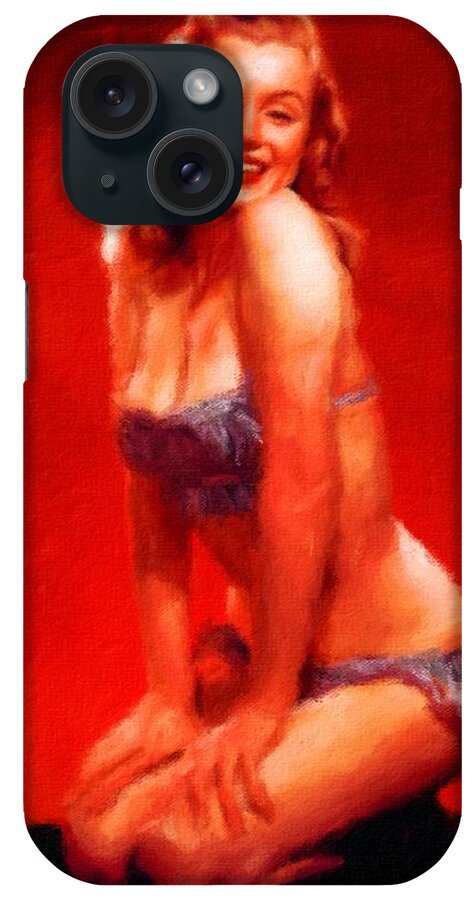 Burlesque iPhone Case featuring the painting Marilin Monroe by Frank Falcon #1 by Esoterica Art Agency