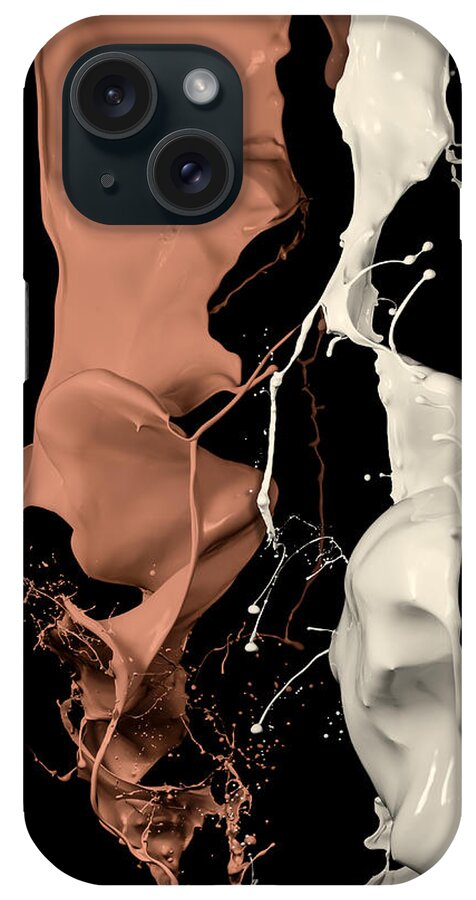 Abstract iPhone Case featuring the photograph Milk and Liquid Chocolate Splash #1 by Andy Astbury