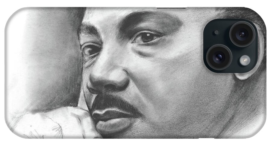 Martin Luther King iPhone Case featuring the drawing MLK #1 by Greg Joens
