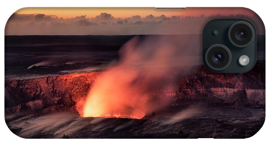 Halemaumau Crater iPhone Case featuring the photograph Morning Eruption #1 by Nicki Frates