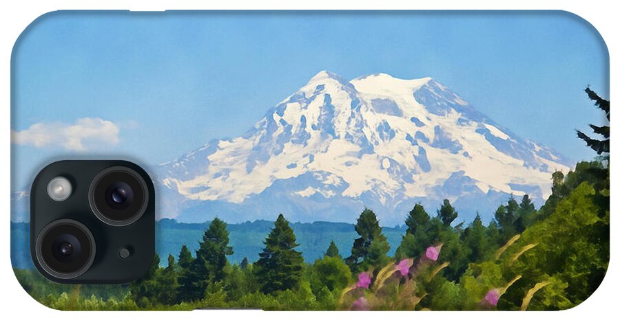 Mountain iPhone Case featuring the photograph Mount Rainier Watercolor by Tatiana Travelways
