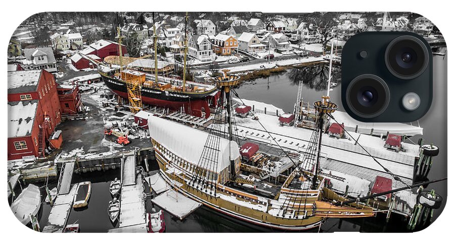 Winter iPhone Case featuring the photograph Mystic Seaport in Winter #1 by Mike Gearin