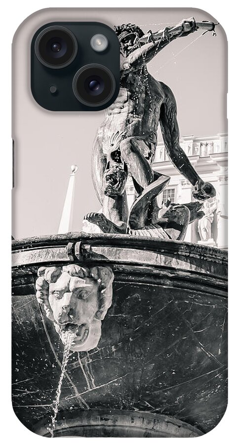 City iPhone Case featuring the photograph Neptune's fountain, Gdansk BW #1 by Mariusz Talarek