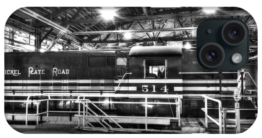 Nickel Plate iPhone Case featuring the photograph Nickel Plate engine in the shop #1 by Paul W Faust - Impressions of Light