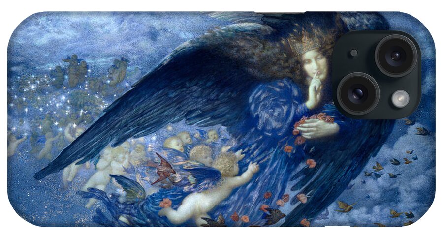 Edward Robert Hughes iPhone Case featuring the painting Night With Her Train Of Stars #1 by Edward Robert Hughes