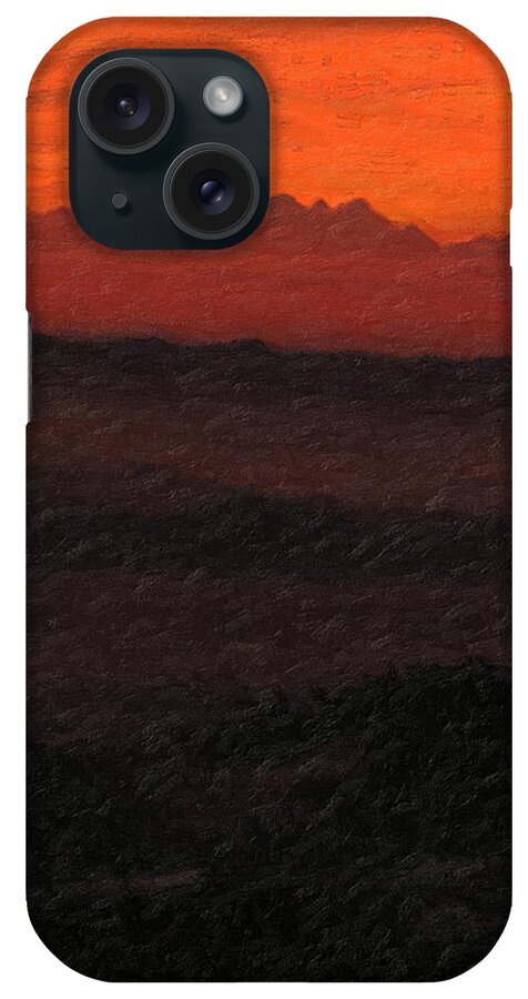 not Quite Rothko Collection By Serge Averbukh iPhone Case featuring the photograph Not quite Rothko - Blood Red Skies #1 by Serge Averbukh