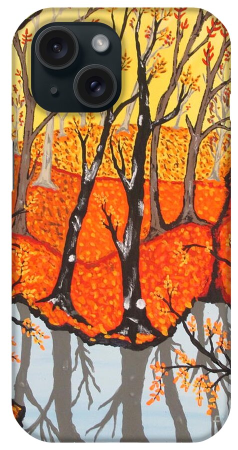 Trees iPhone Case featuring the painting November Morning #1 by Jeffrey Koss