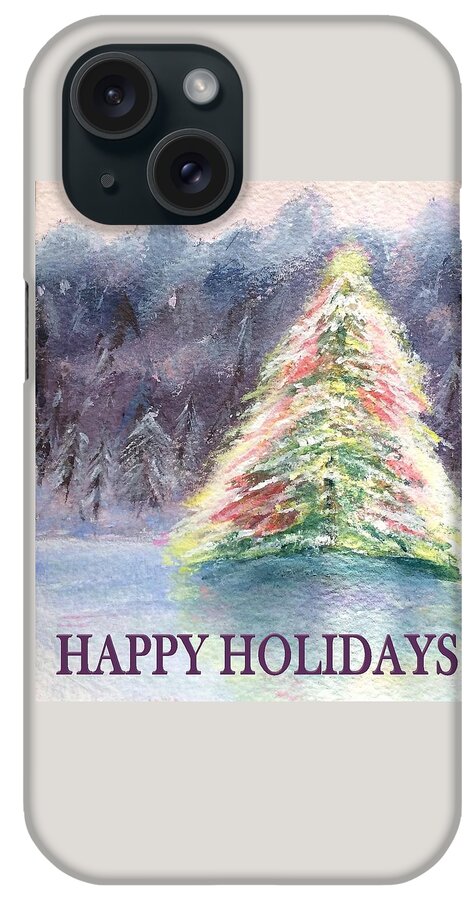 Christmas Tree iPhone Case featuring the painting Oh Christmas Tree #2 by Deborah Naves