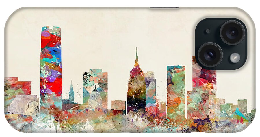 Oklahoma City Skyline iPhone Case featuring the painting Oklahoma City Oklahoma #1 by Bri Buckley