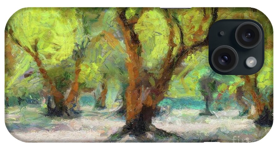 Nature iPhone Case featuring the painting Olive Grove #1 by Dragica Micki Fortuna