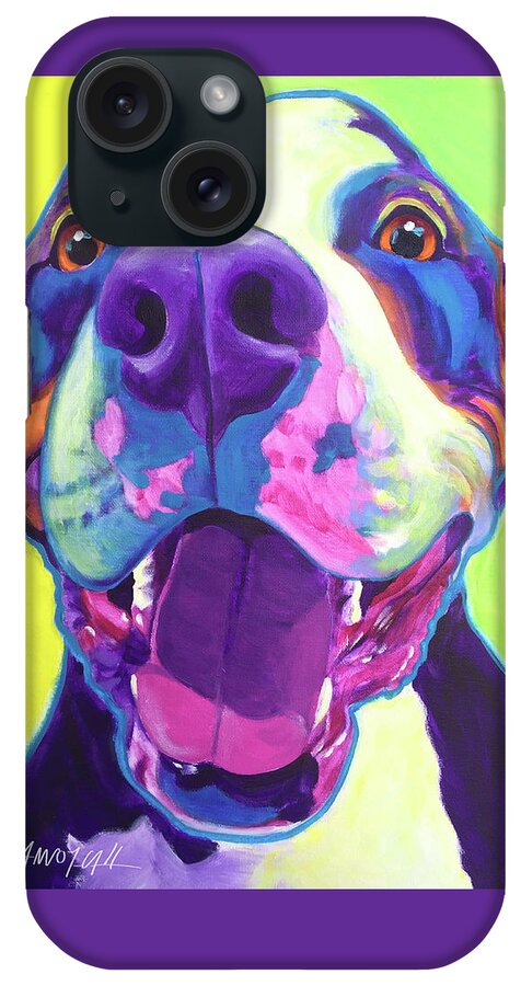 Pit Bull iPhone Case featuring the painting Pit Bull - Mayhem #1 by Dawg Painter