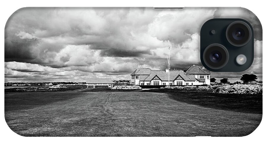 Portmarnock iPhone Case featuring the photograph Portmarnock Under the Clouds - bw by Scott Pellegrin