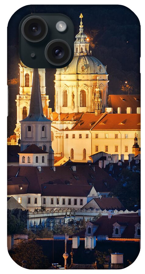 Prague iPhone Case featuring the photograph Prague skyline rooftop view dome #1 by Songquan Deng