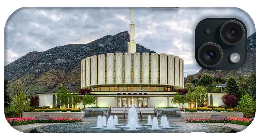 Lds iPhone Case featuring the photograph Provo Utah Temple Panorama #2 by Brett Engle