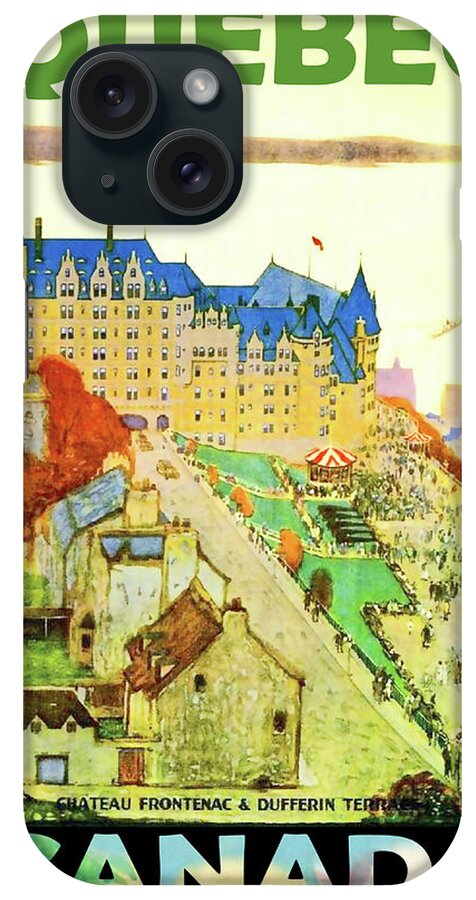 #faatoppicks iPhone Case featuring the painting Quebec, Canada, travel poster #1 by Long Shot