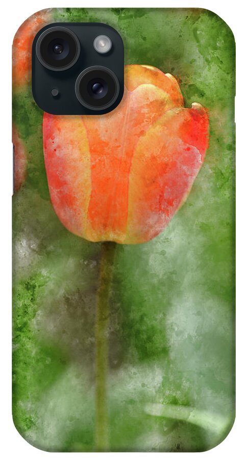 Flower iPhone Case featuring the photograph Red and Orange Tulip in Spring #1 by Brandon Bourdages