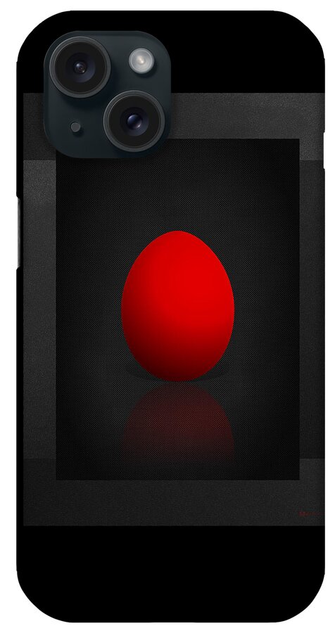 �red On Black� Collection By Serge Averbukh iPhone Case featuring the photograph Red Egg on Black Canvas #1 by Serge Averbukh