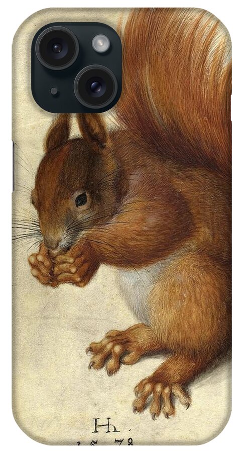Hans Hoffmann iPhone Case featuring the painting Red Squirrel #1 by Hans Hoffmann