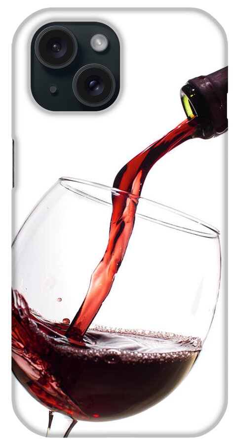 Red Wine iPhone Case featuring the photograph Red Wine Poured into Wineglass #1 by Dustin K Ryan