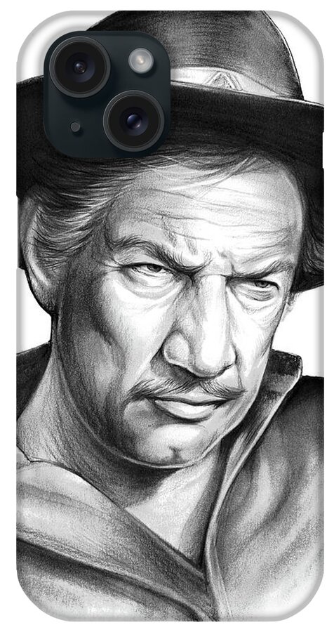 Richard Boone iPhone Case featuring the drawing Richard Boone #1 by Greg Joens