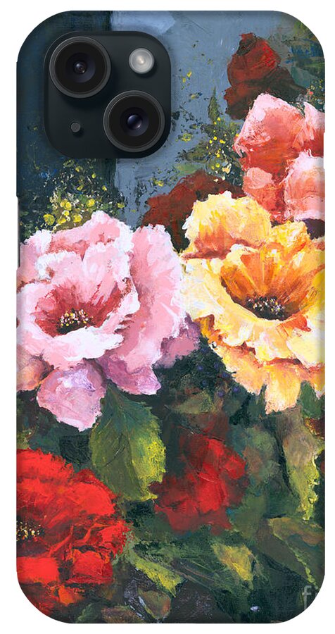 Flowers iPhone Case featuring the painting Roses by Elisabeta Hermann