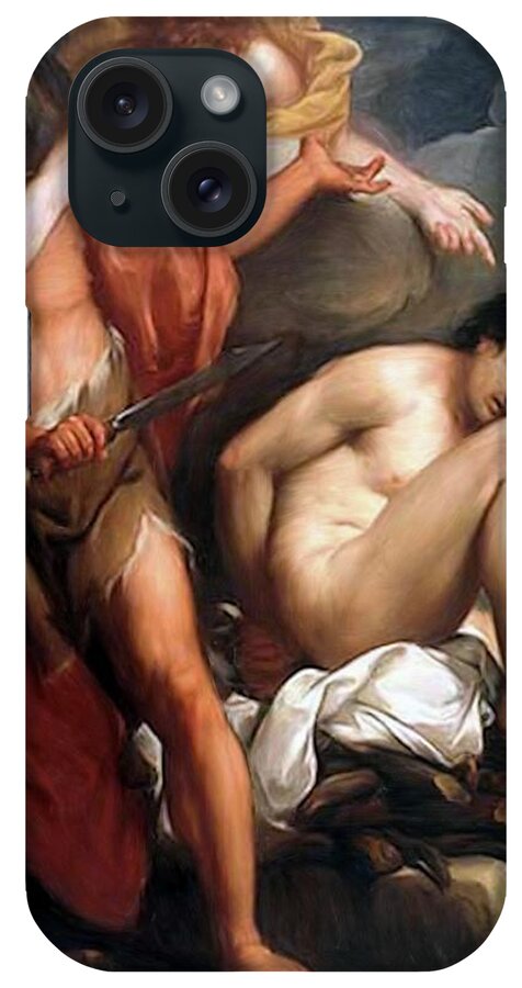 Sacrifice Of Isaac iPhone Case featuring the painting Sacrifice Of Isaac #1 by Gregorio Lazzarini