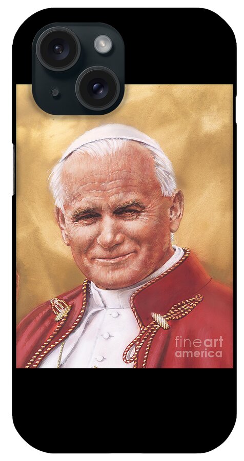 Saint Pope John Paul Ii iPhone Case featuring the painting Saint Pope John Paul II #2 by Dick Bobnick