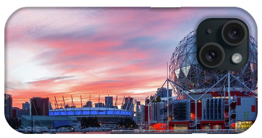 Canada iPhone Case featuring the photograph Science World and BC Place Stadium at Sunset. Vancouver, BC #1 by Rick Deacon