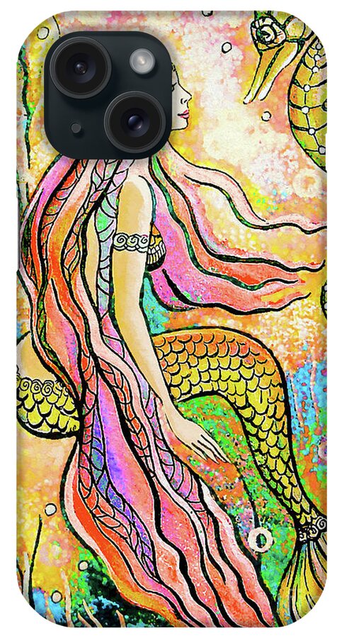 Sea Goddess iPhone Case featuring the painting Sea Friends #1 by Eva Campbell