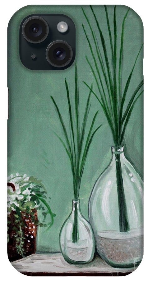 Home Decor Art iPhone Case featuring the painting Sea Grass #1 by Elizabeth Robinette Tyndall